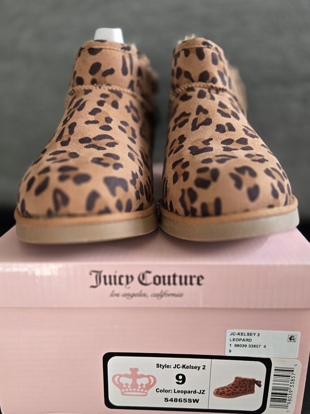 Juicy Couture Leopard Print Ankle Booties - Tan & Black - Picture 6 of 6